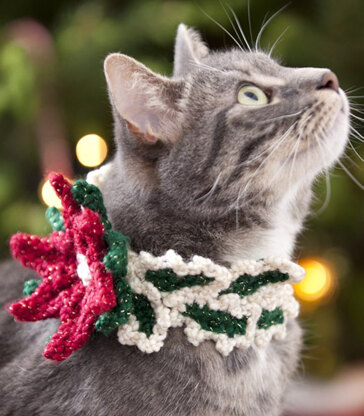 Holiday Cat Collar in Red Heart Holiday - LW2642 - Downloadable PDF