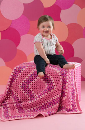 Make it Pink Blanket in Red Heart Soft Baby Steps Solids and Gumdrop - LW4385 - Downloadable PDF