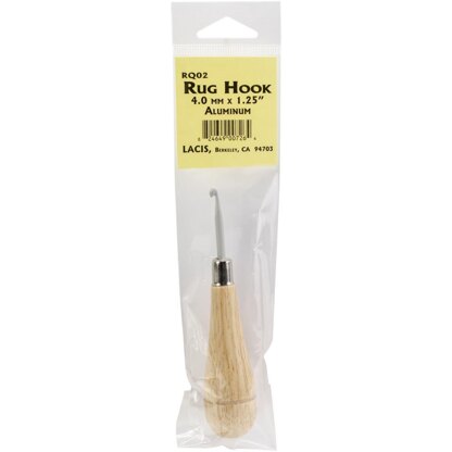 Lacis Punch Needle Rug Hook with Wood Handle - 4mm x 1.24in