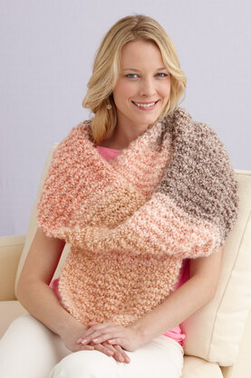 Plush Stripes Shawl in Lion Brand Homespun Thick & Quick - L30000