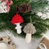 Mushroom no sew crochet pattern Christmas ornament Amigurumi keyring crochet Car mirror hanger Bag charm keychain