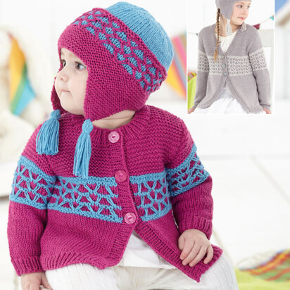 Cardigans and Helmet in Sirdar Snuggly Baby Bamboo DK - 4588 - Downloadable PDF