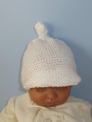 Baby Peak Cap Topknot Beanie Hat