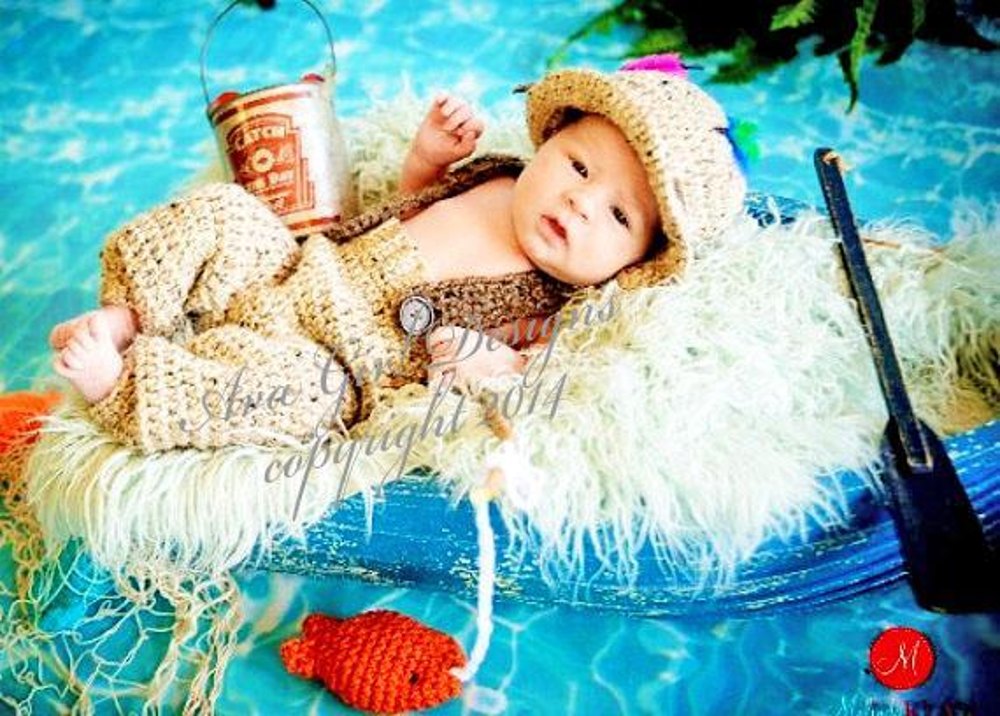 Baby Fishing Hat Pant Set - Michelson Set Crochet pattern by Ava
