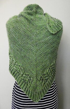 HALO Triangle Silk Lace & Brioche Shawl Wrap