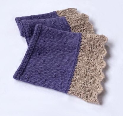 Olivia - lace border loop scarf