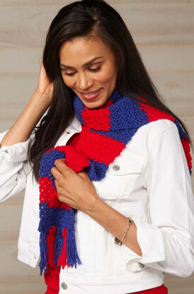 Sports Fever Scarf in Red Heart Team Spirit - LW3752 - Downloadable PDF