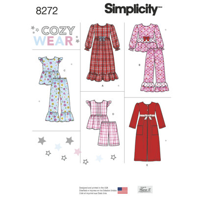 Simplicity Pattern 8272 Child's and Girl's Sleepwear and Robe 8272 - Sewing Pattern