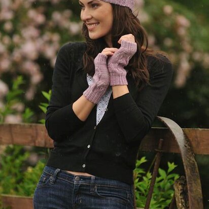 Spring Leaves Hat & Mitts - knitting pattern