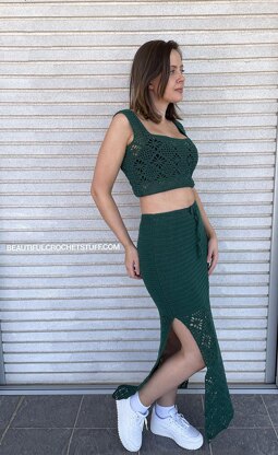 Crochet Maxi Skirt and Tank Top Set
