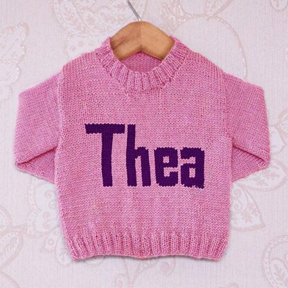 Intarsia - Thea Moniker Chart - Childrens Sweater