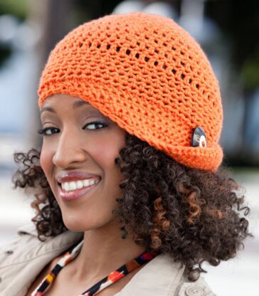 Fashionable Flapper Hat in Red Heart Soft Solids - LW2563