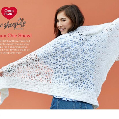 Margaux Chic Shawl in Red Heart Chic Sheep by Marly Bird - LW6126 - Downloadable PDF