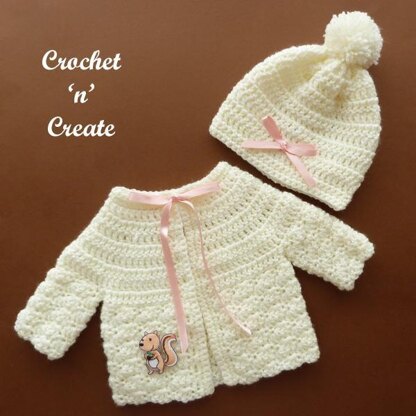 Preemie Cardigan and Hat