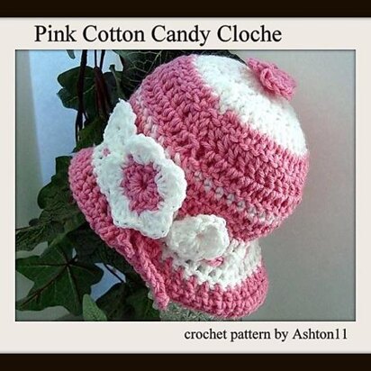 Pink Cotton Candy Cloche Hat | Crochet Pattern by Ashton11