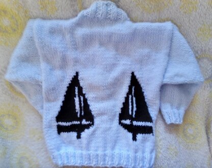 Sail Boat Baby Cardigan