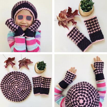 Classy Houndstooth Mitts