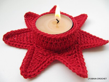 Candle Holder "Christmas Red Star"