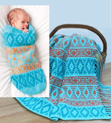 Native American Afghan and Baby Cocoon