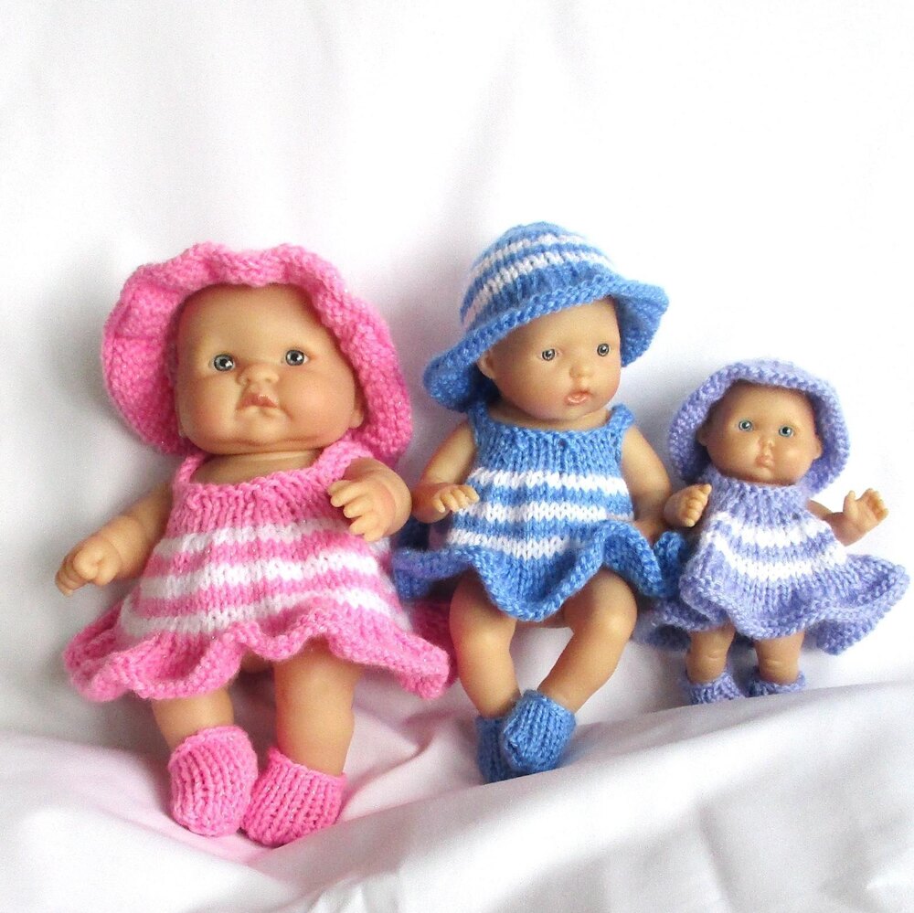 Knitting pattern Berenguer dolls 5-8 inch, image size:1000x999