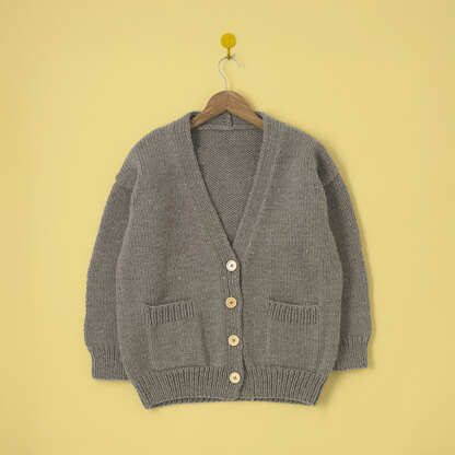 Easy Sunday Cardigan - Free Knitting Pattern for Women in Paintbox Yarns Wool Blend Chunky