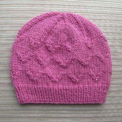 Hat in Flying Birds Stitch in Sizes 12-18 Months and Adult - knitting pattern