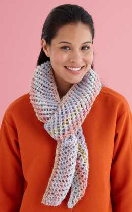 Diagonal Lacy Scarf in Lion Brand Amazing - L20140