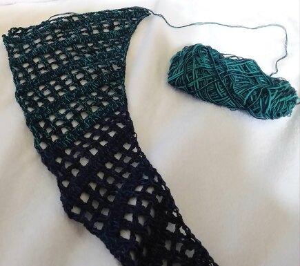 Flora shawl in Its a Wrap Rainbow Not blocked #4