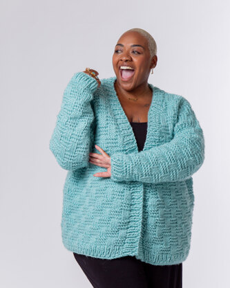 Basket Weave Cardigan - Free Knitting Pattern For Women in Paintbox Yarns  Simply Super Chunky | LoveCrafts