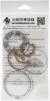 Art Impressions Circlet Mini Tryfolds Stamp & Die Set - Tropical Circlet MTF