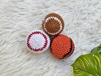 Hacky Sack Crochet Pattern: Baseball, Basketball, Rugby
