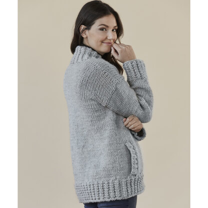 Westcliff Cardigan - Knitting Pattern for Women in Tahki Yarns Superwash Merino Bulky