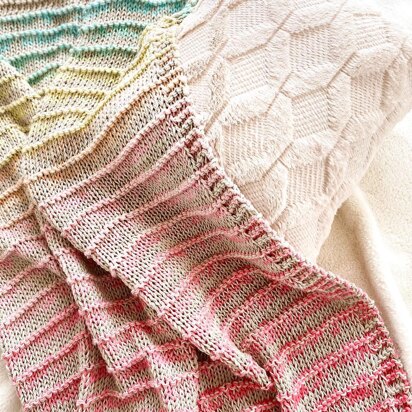 Rainbow Flow Throw - knitting pattern