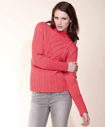 Cable Front Sweater in Rico Essentials Merino DK - 179