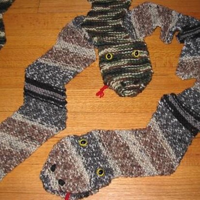 Knitted Snake Puppet Scarf