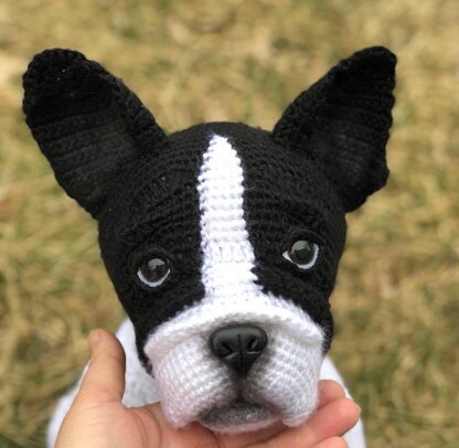 French Bulldog crochet toy