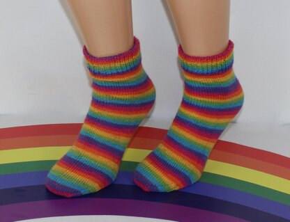 Mens Very Easy No Heel Rainbow Socks Circular