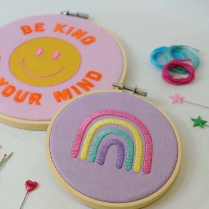 The Make Arcade Pastel Rainbow Embroidery Kit - 4 Inch