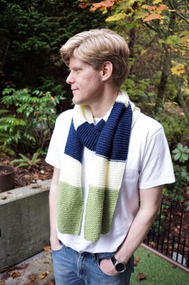 A18 Men's Color Block Scarf