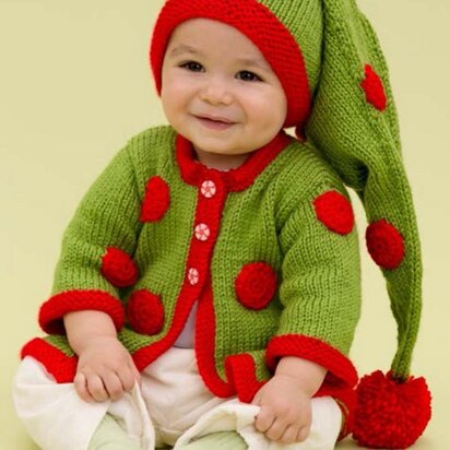 Seeds of Spring Baby Cardi in Red Heart Soft Baby Steps Solids - LW3147, Knitting Patterns, LoveCrafts