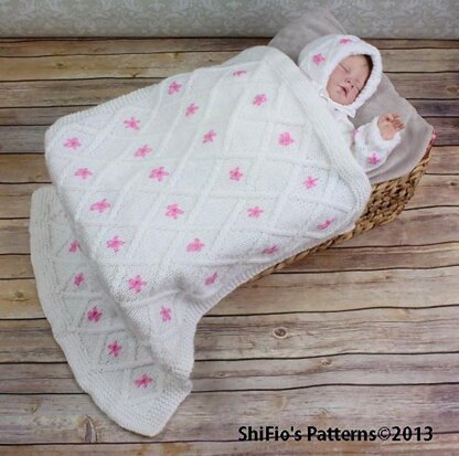 Knitting Pattern baby jacket, hat, leggings blanket/afghan  #85