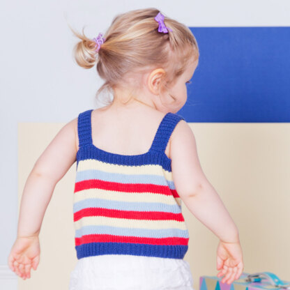 "Ronja Thick Stripe Tank" - Top Knitting Pattern For Girls in MillaMia Naturally Soft Cotton