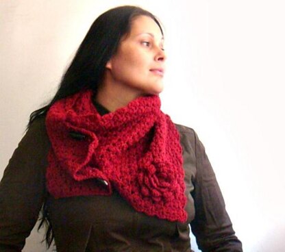 Burgundy Buttoned Up Cowl