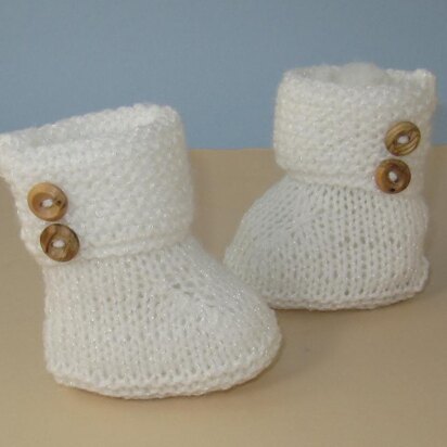 Easy Baby Garter Cuff 2 Button Booties