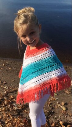 Colorful Boho Poncho for Kids Crochet Pattern