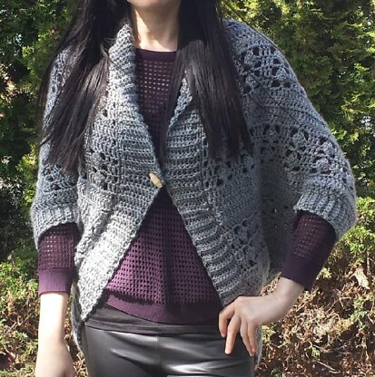 Airy Blocks Ribbed Crochet Shrug