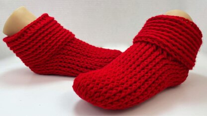 Crimson Cozy Slipper Boots