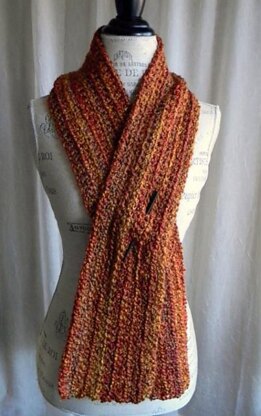 Homespun Scarf with Shawl Stick Crochet Pattern