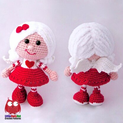 Doll in a Valentine outfit