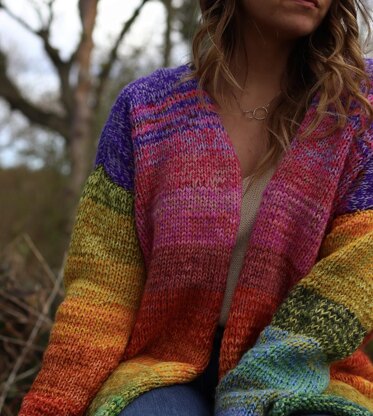 Knitted hotsell rainbow cardigan